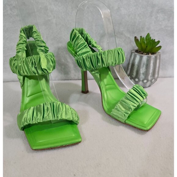 Gianni Bini  Vanya Matte Satin Scrunched Square Open Toe Dress Sandals Size  6.5 - Picture 11 of 13